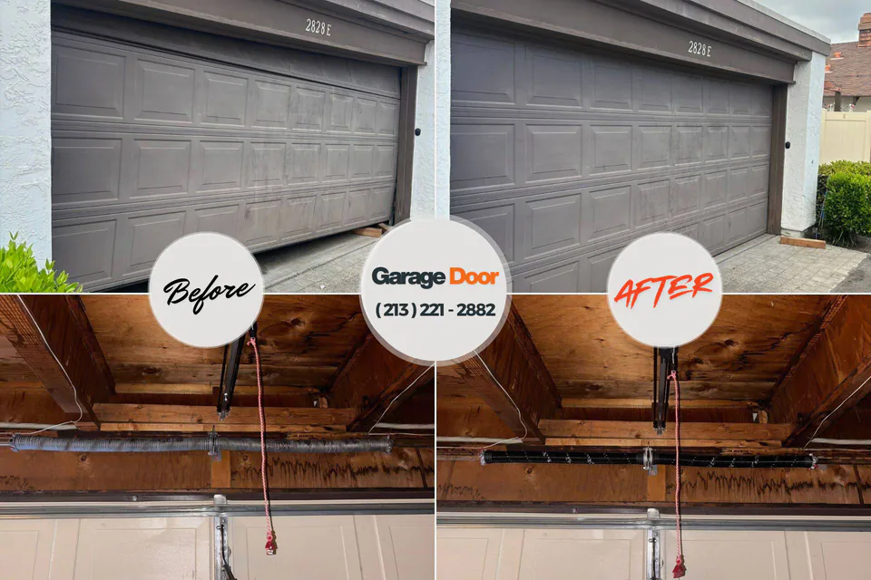 Before and after: garage door repair Titusville, FL